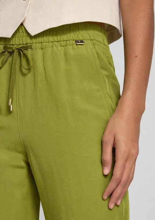 Marc Cain Tapered fit stoffen broek met tunnelkoord
