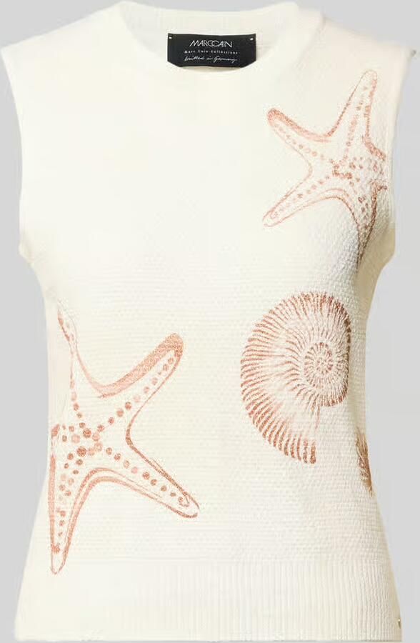 Marc Cain Tricottop met ronde hals en labeldetail - Foto 2