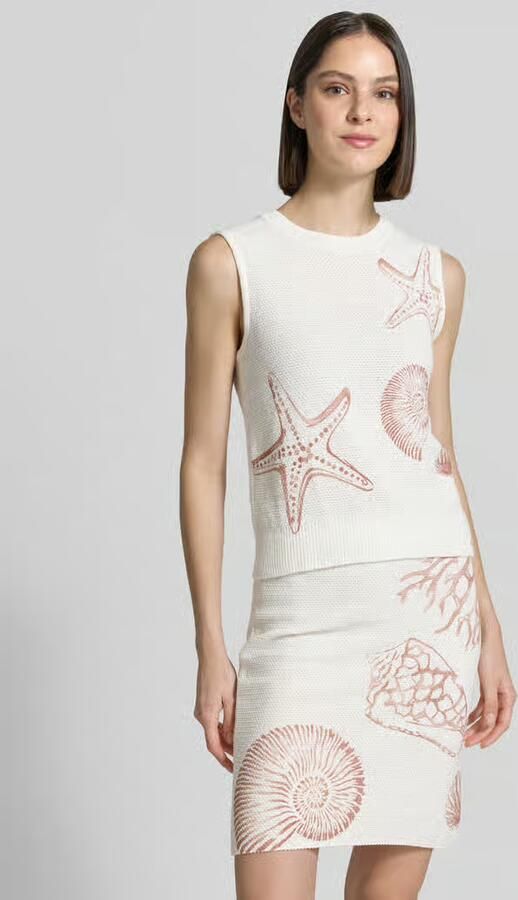 Marc Cain Tricottop met ronde hals en labeldetail - Foto 4