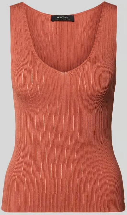 Marc Cain Tricottop van viscosemix met V-hals - Foto 2