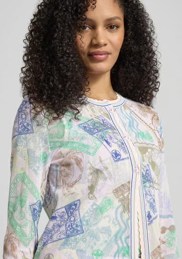 Marc Cain Vest in allover-look met ronde halslijn