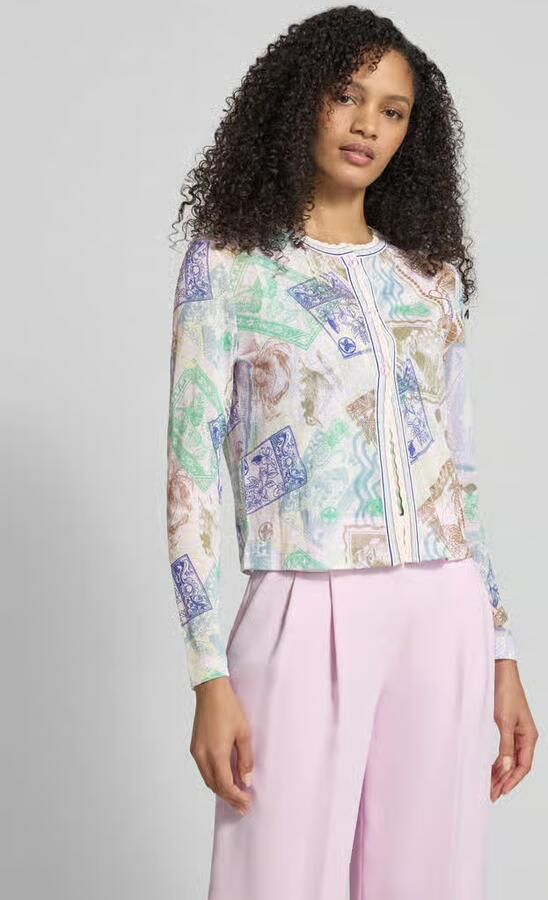 Marc Cain Vest in allover-look met ronde halslijn - Foto 4