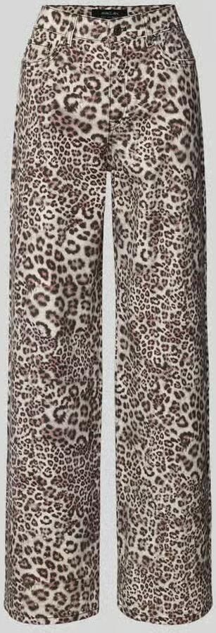 Marc Cain Wide fit jeans met all-over dierenprint