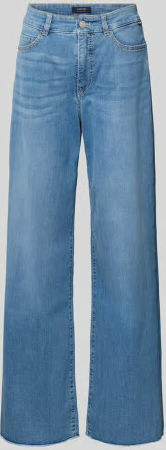 Marc Cain Wide fit jeans met franjes en steekzakken