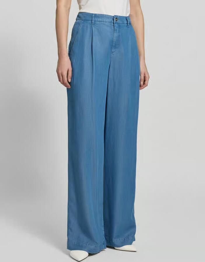 Marc Cain wide fit jeans van puur lyocell met bandplooien - Foto 2