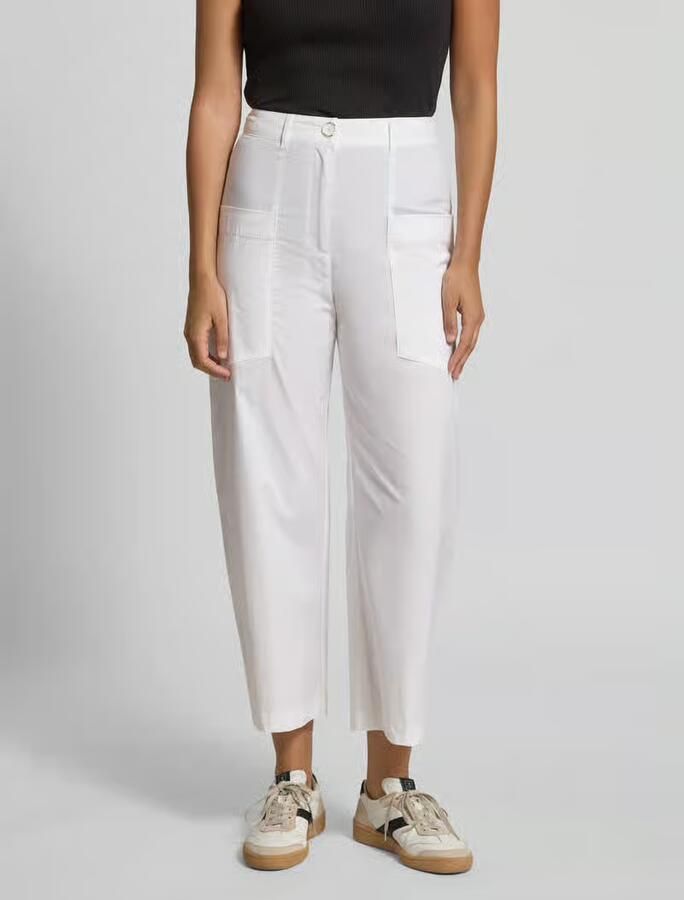Marc Cain wide fit stoffen broek met opgestikte zakken