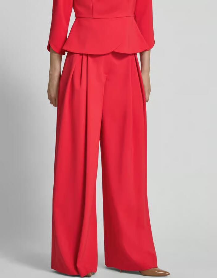 Marc Cain Wide fit stoffen broek met platte plooien - Foto 2