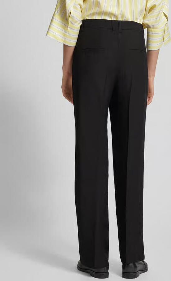 Marc Cain Wide fit stoffen broek van een mix van viscose en linnen