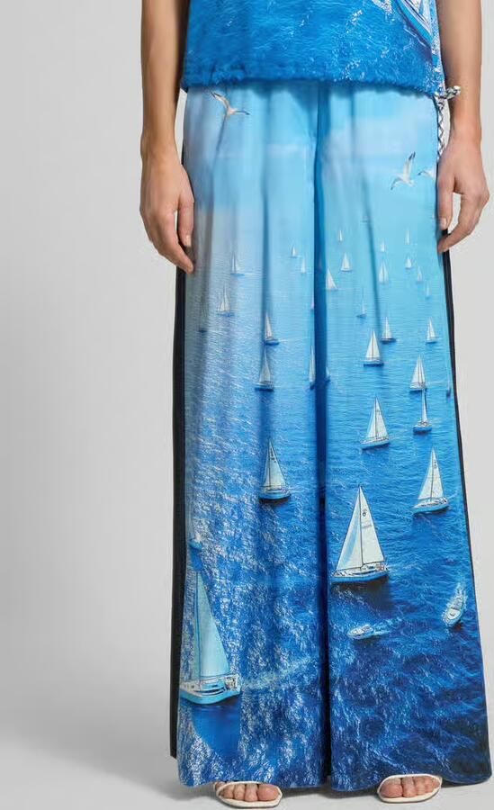 Marc Cain wide fit stoffen broek van puur lyocell - Foto 3