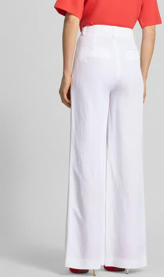 Marc Cain wide fit stoffen broek van viscosemix met linnen-aandeel