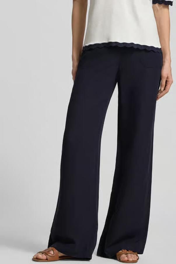 Marc Cain wide fit stoffen broek van viscosemix met linnen-aandeel - Foto 2