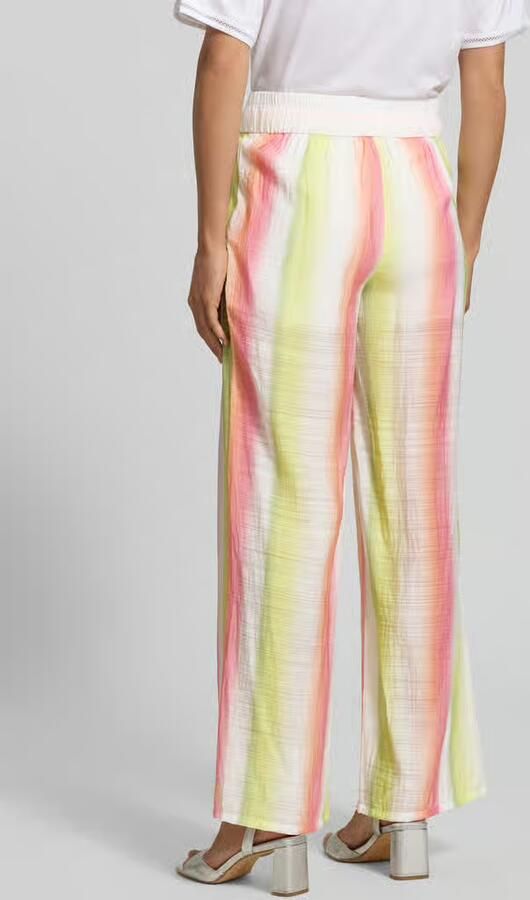 Marc Cain wide fit stoffen broek van viscosemix met tunnelkoord - Foto 3
