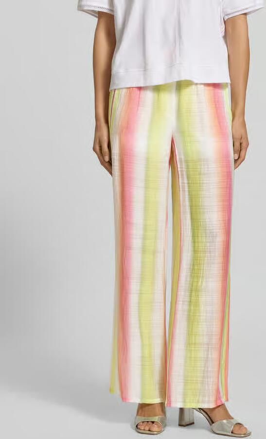 Marc Cain wide fit stoffen broek van viscosemix met tunnelkoord - Foto 2