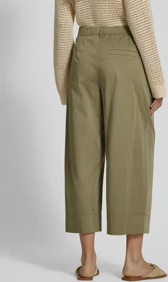 Marc Cain Wide leg bandplooibroek met verkort model