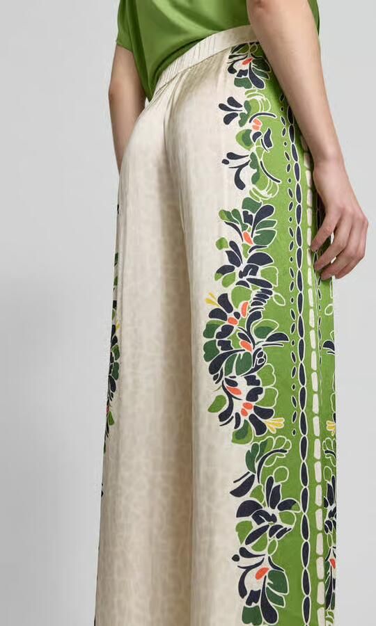 Marc Cain wide leg broek van viscosemix met steekzakken
