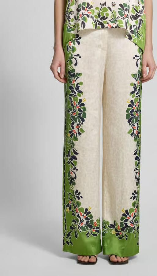 Marc Cain wide leg broek van viscosemix met steekzakken - Foto 3