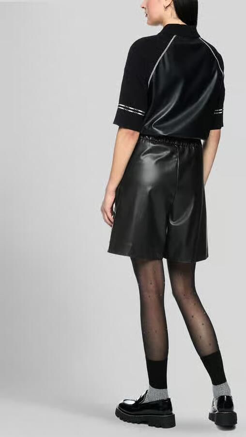 Marc Cain Wide leg high waist bermuda van viscosemix model 'WILLMAR'