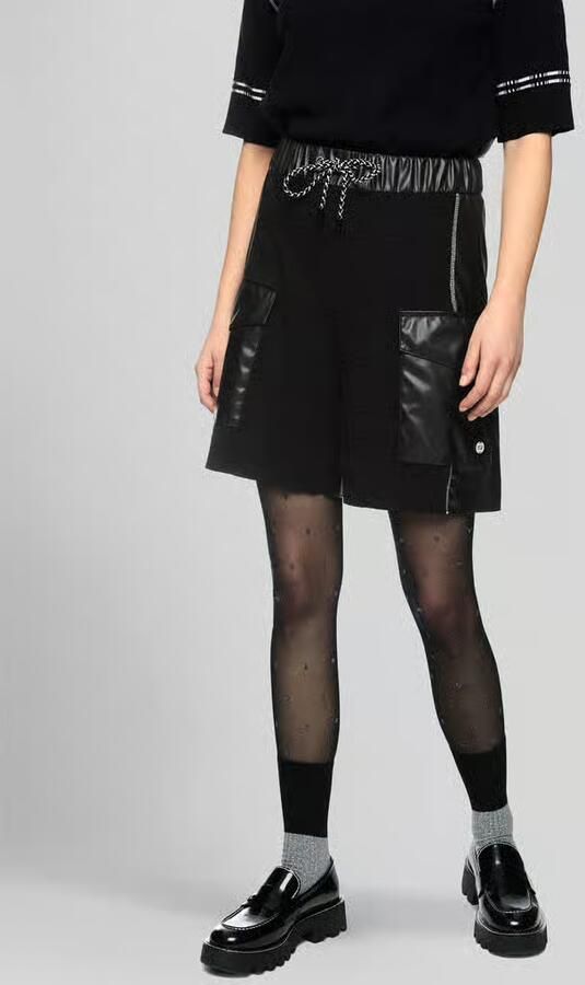 Marc Cain Wide leg high waist bermuda van viscosemix model 'WILLMAR' - Foto 3