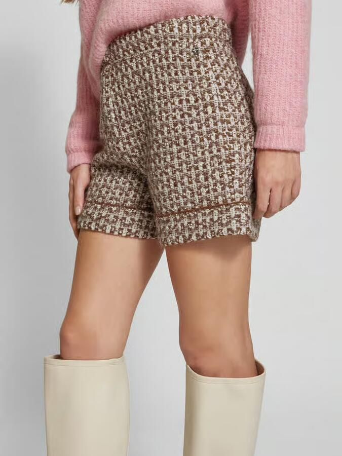 Marc Cain Wide leg korte broek in bouclélook