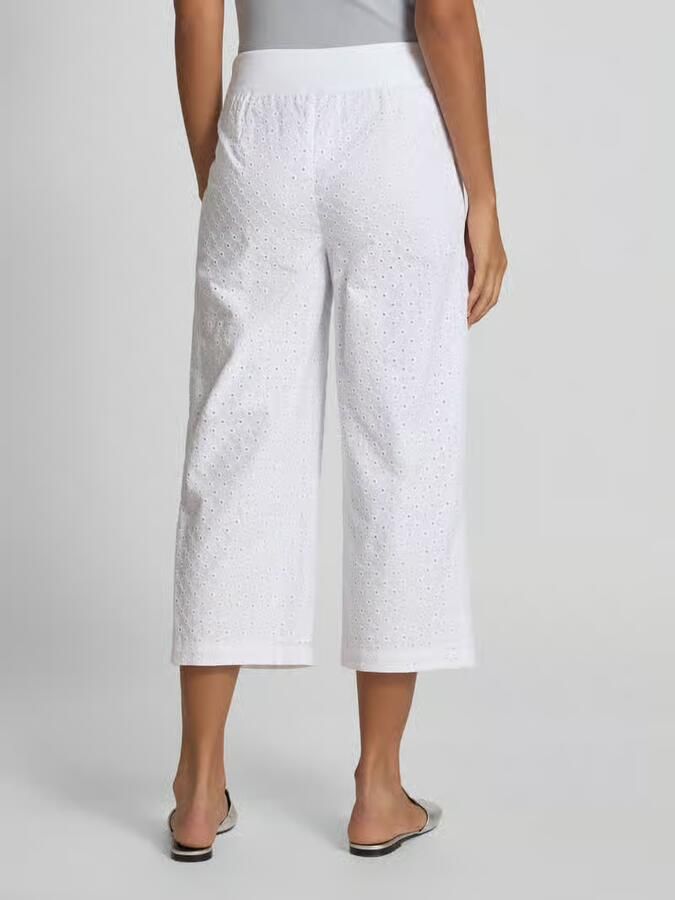 Marc Cain Wide leg stoffen broek met broderie anglaise