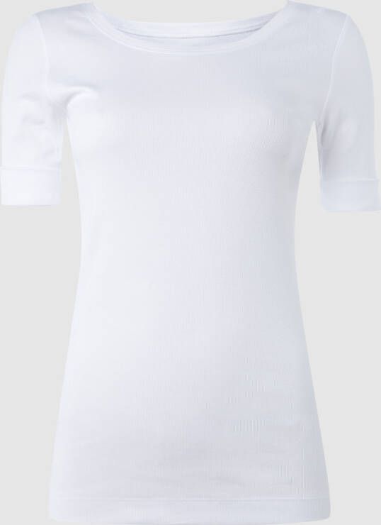 Marc Cain Stijlvolle shirt met halve mouwen en ronde hals White Dames