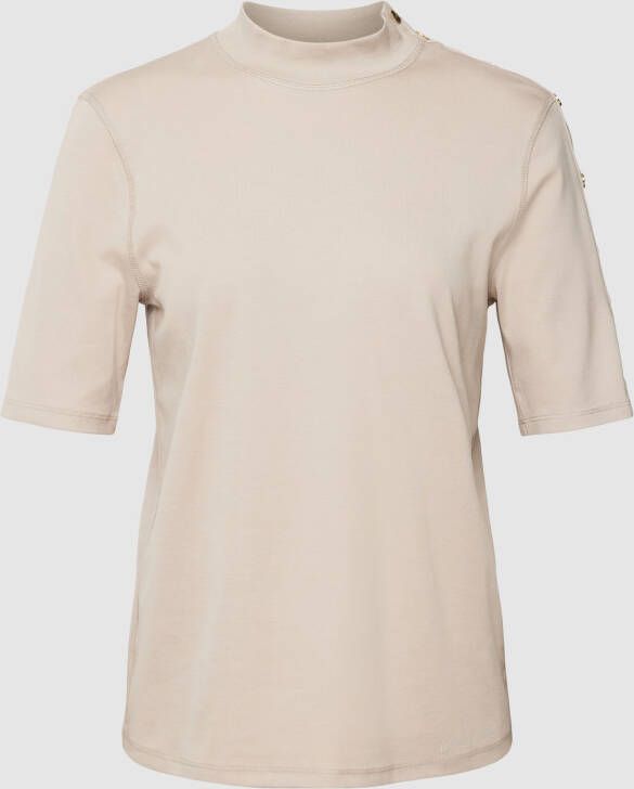 Marc Cain T-shirt met geribde ronde hals