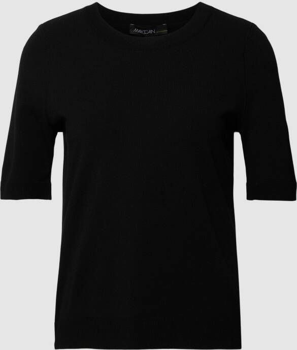 Marc Cain Zwarte gebreide top met korte mouwen Black Dames