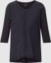 Marc Cain Blouse Shirt met Ontspannen Silhouet in Materiaal Mix Blauw Dames - Thumbnail 1