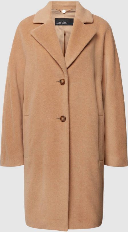 Marc Cain Luxe Alpaca Wol Parka Beige Dames