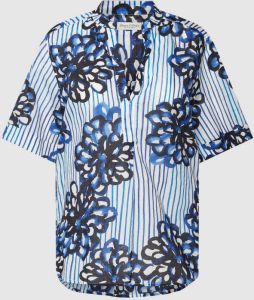 Marc O'Polo top met all over print blauw wit