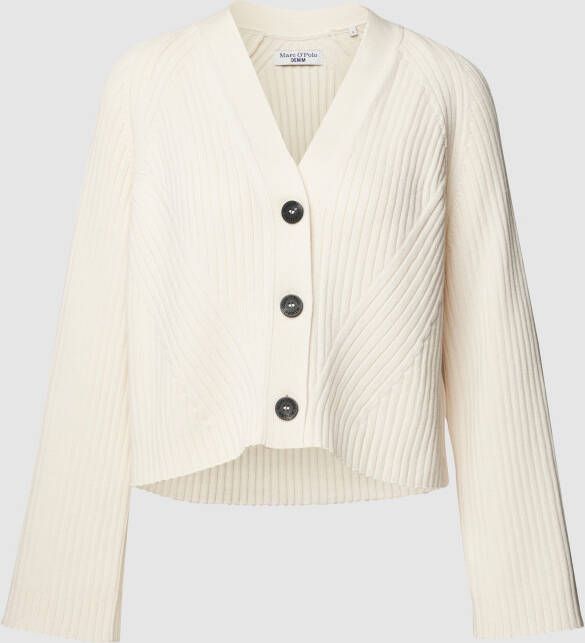 Marc O'Polo Cropped V-neck cardigan Wit Dames
