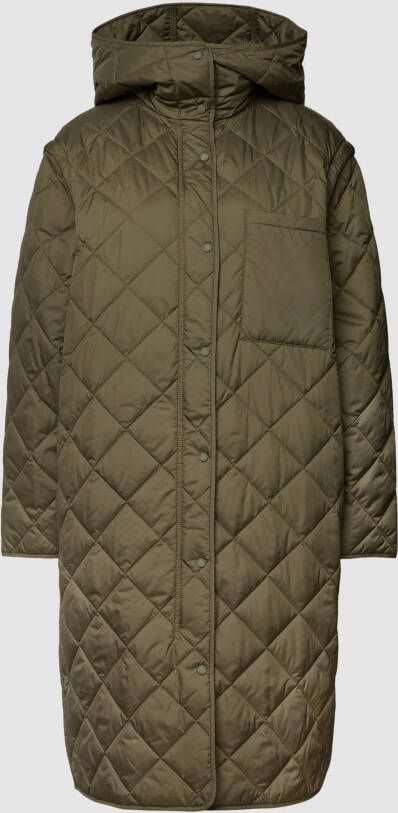 Marc O'Polo Hooded quilted coat with detachable sleeves Groen Dames