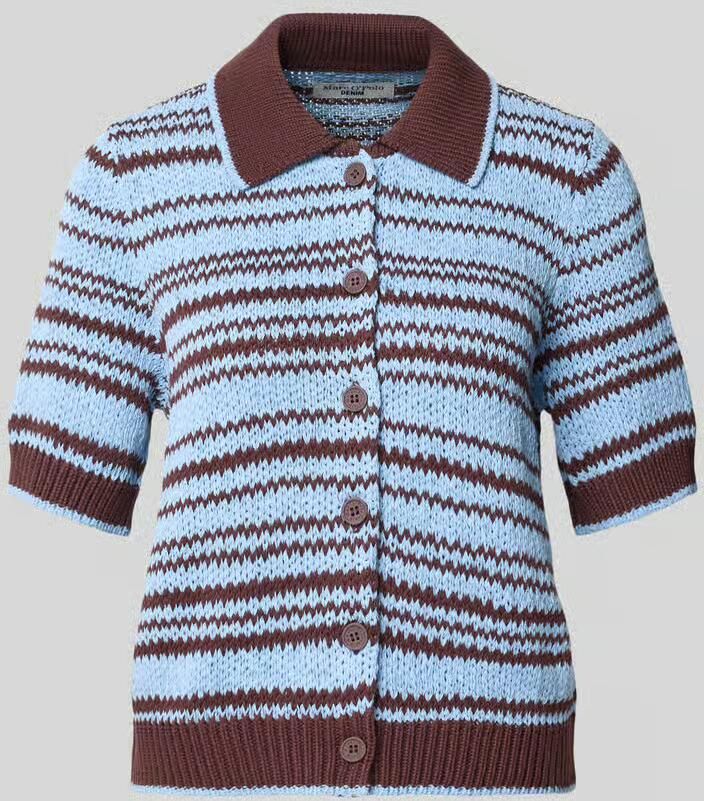 Marc O'Polo DENIM boxy fit gebreid jack van katoenmix - Foto 2