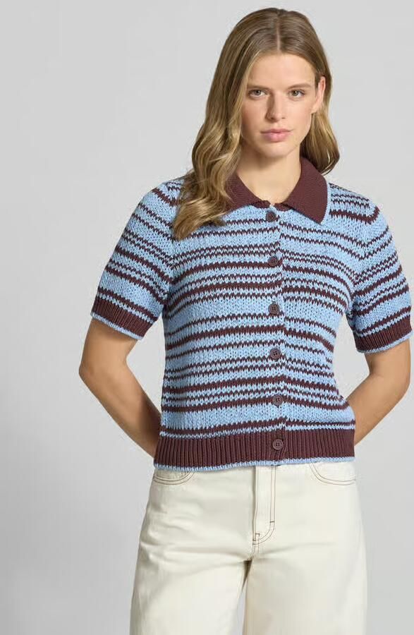 Marc O'Polo DENIM boxy fit gebreid jack van katoenmix - Foto 2
