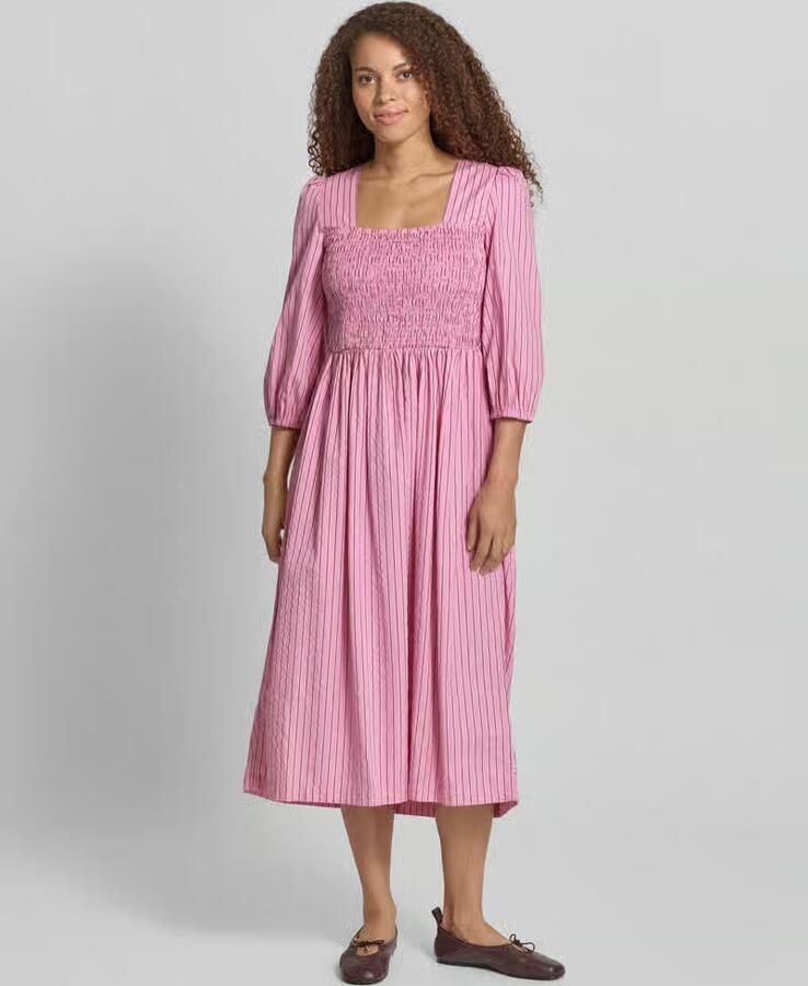 Marc O'Polo DENIM Fit-and-flare midi-jurk van katoenmix - Foto 2