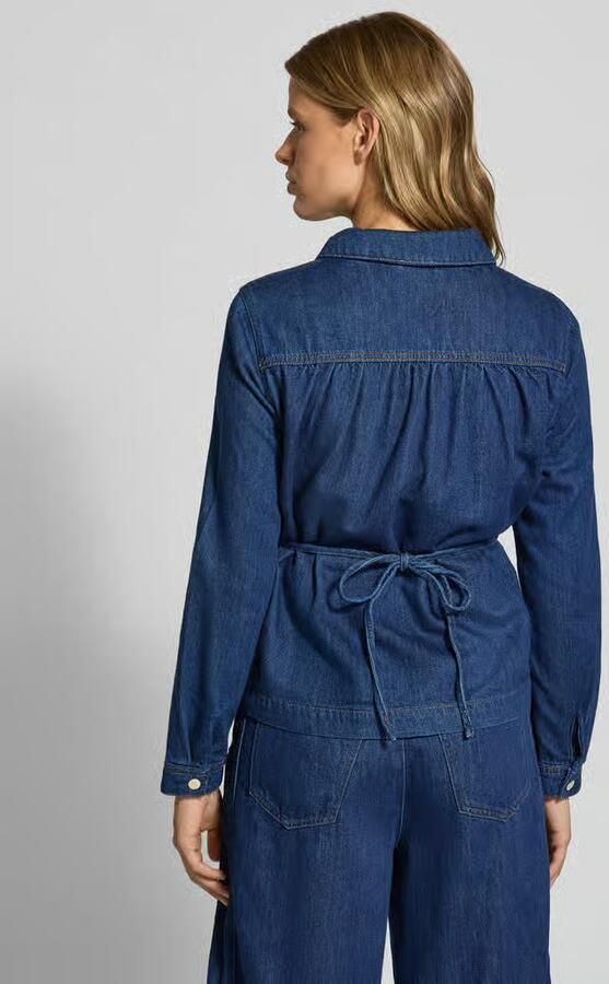 Marc O'Polo DENIM flared fit jeansblouse van mix van katoen en lyocell - Foto 3