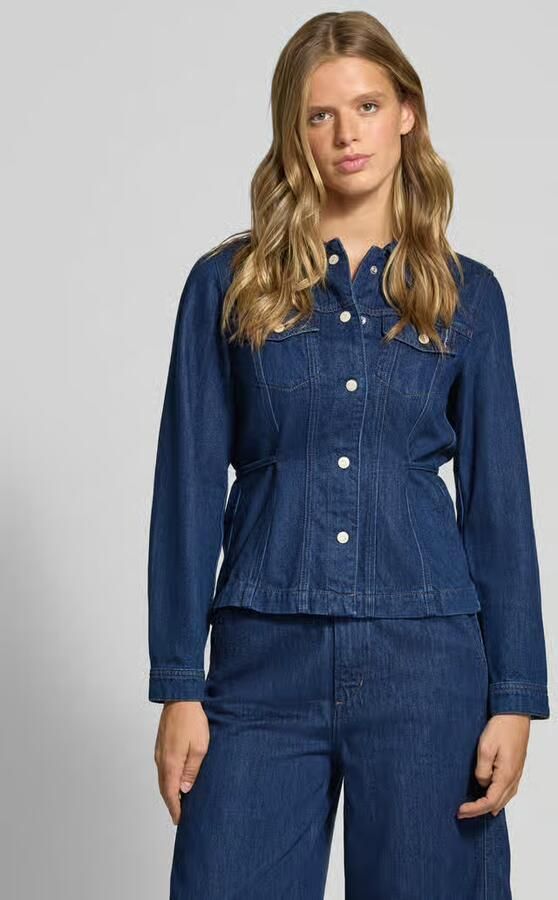 Marc O'Polo DENIM flared fit jeansblouse van mix van katoen en lyocell - Foto 2