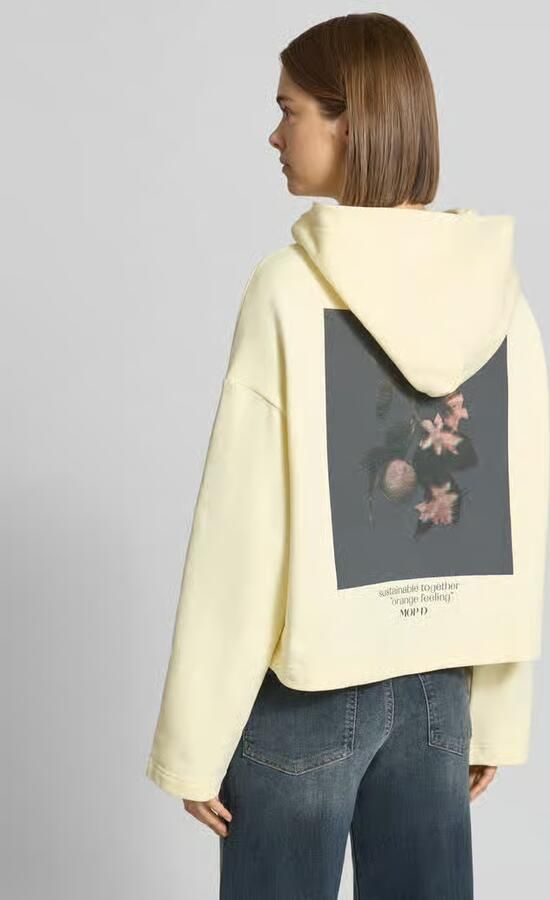 Marc O'Polo DENIM hoodie met boxy fit van puur katoen - Foto 3