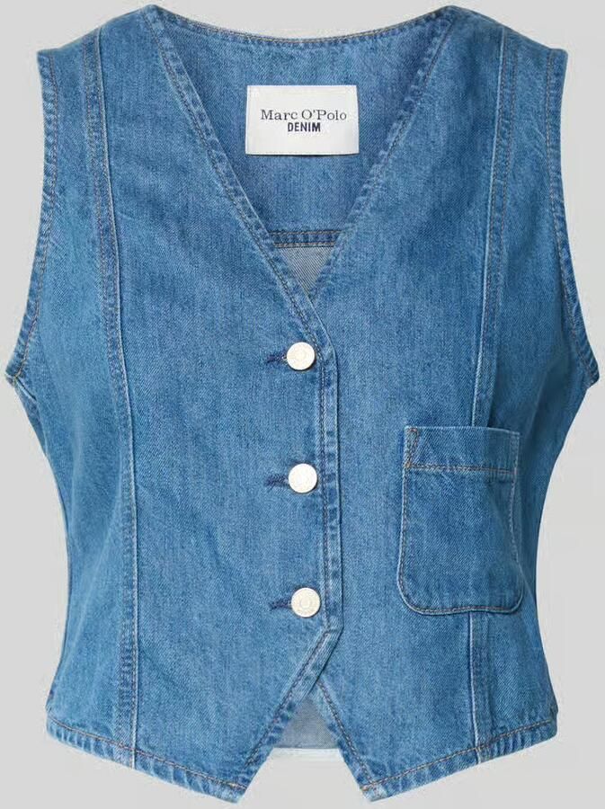 Marc O'Polo DENIM Jeansgilet met V-hals en knoopsluiting