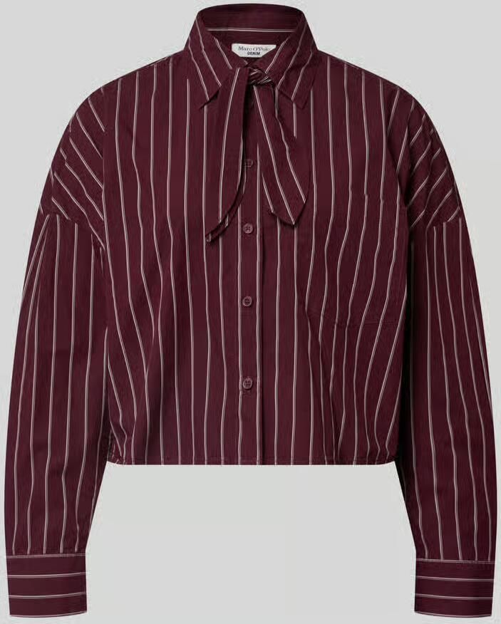 Marc O'Polo DENIM Kort blouse met lange mouwen met striksluiting aan de kraag