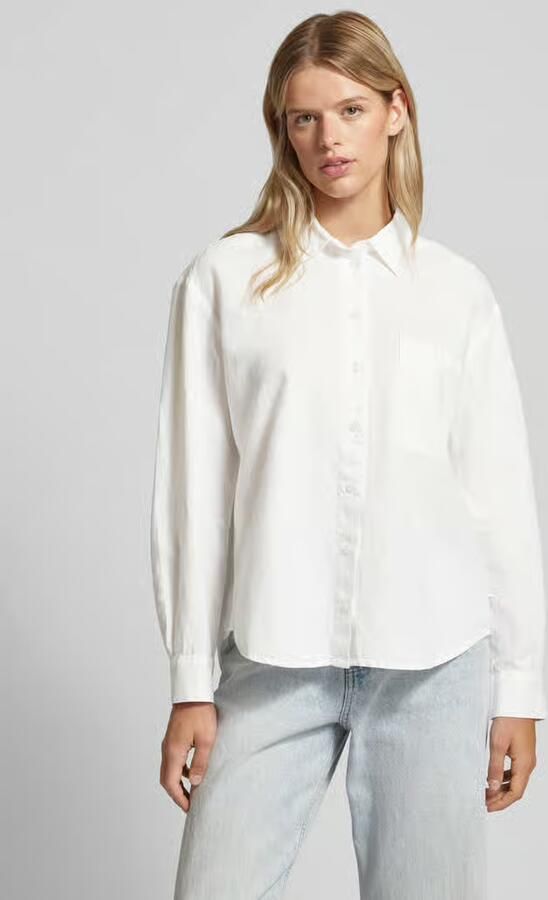 Marc O'Polo DENIM Linnen blouse met borstzak - Foto 2