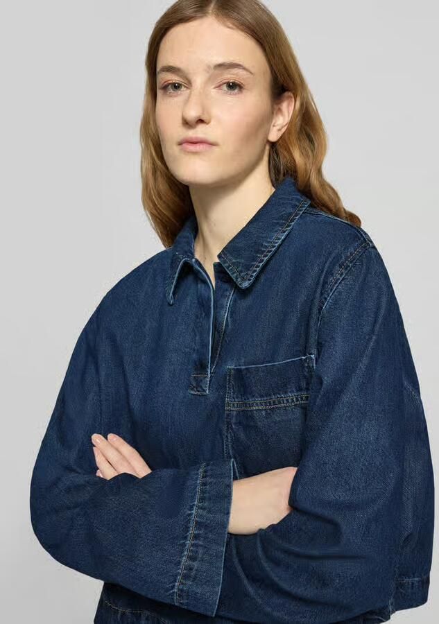 Marc O'Polo DENIM Loose fit jeansblouse van puur katoen - Foto 2