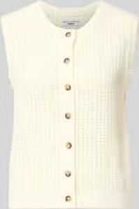 Marc O'Polo DENIM mouwloos vest slim fit van katoenmix