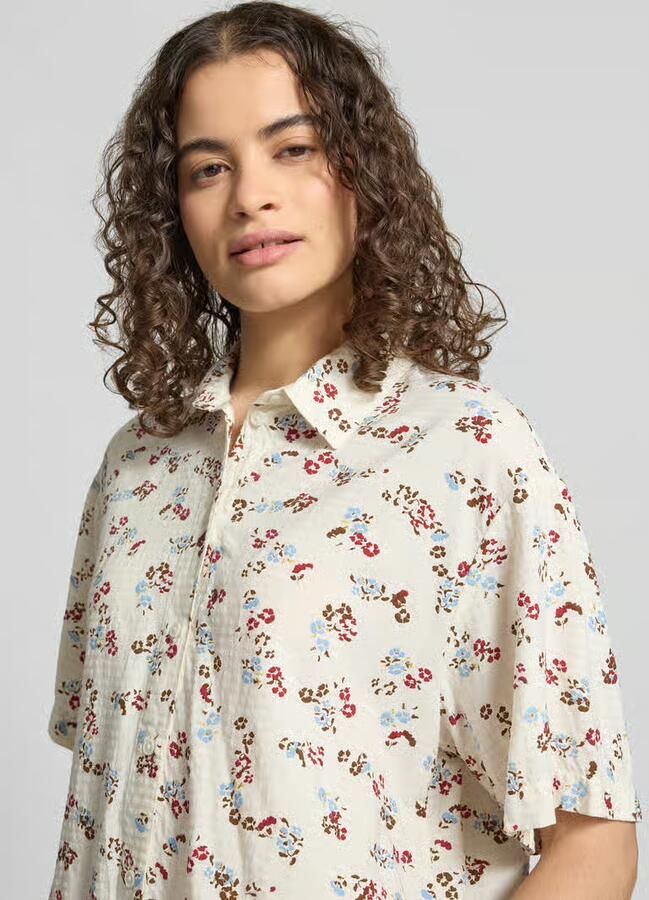 Marc O'Polo DENIM regular fit blouse met korte mouwen van viscosemix