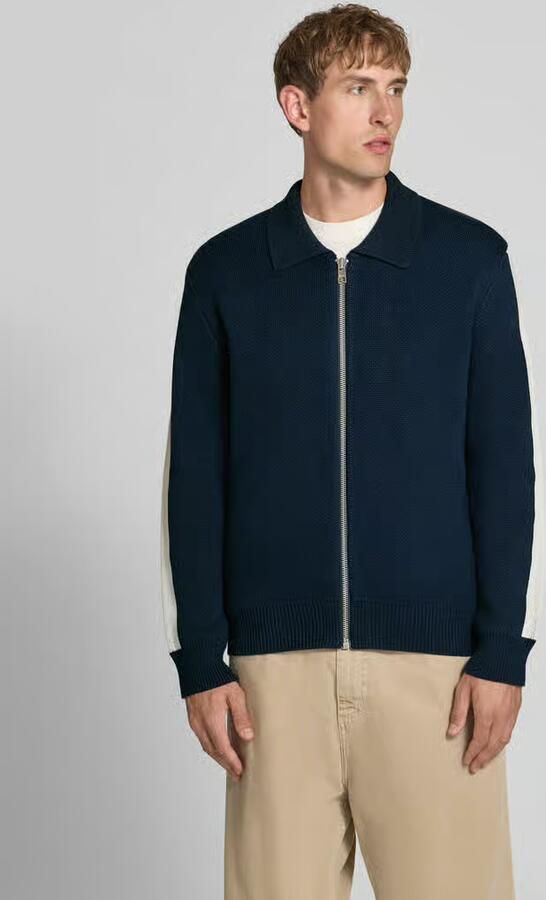 Marc O'Polo DENIM regular fit gebreid jack van puur katoen - Foto 3