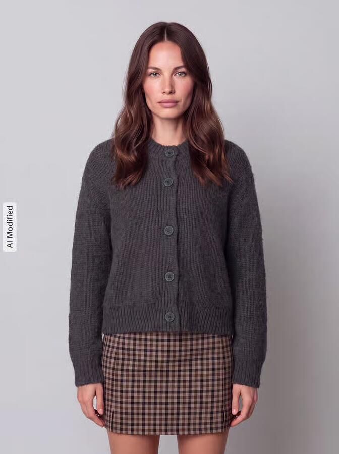 Marc O'Polo DENIM Regular fit gebreid jack van scheerwolmix met alpaca-aandeel - Foto 3