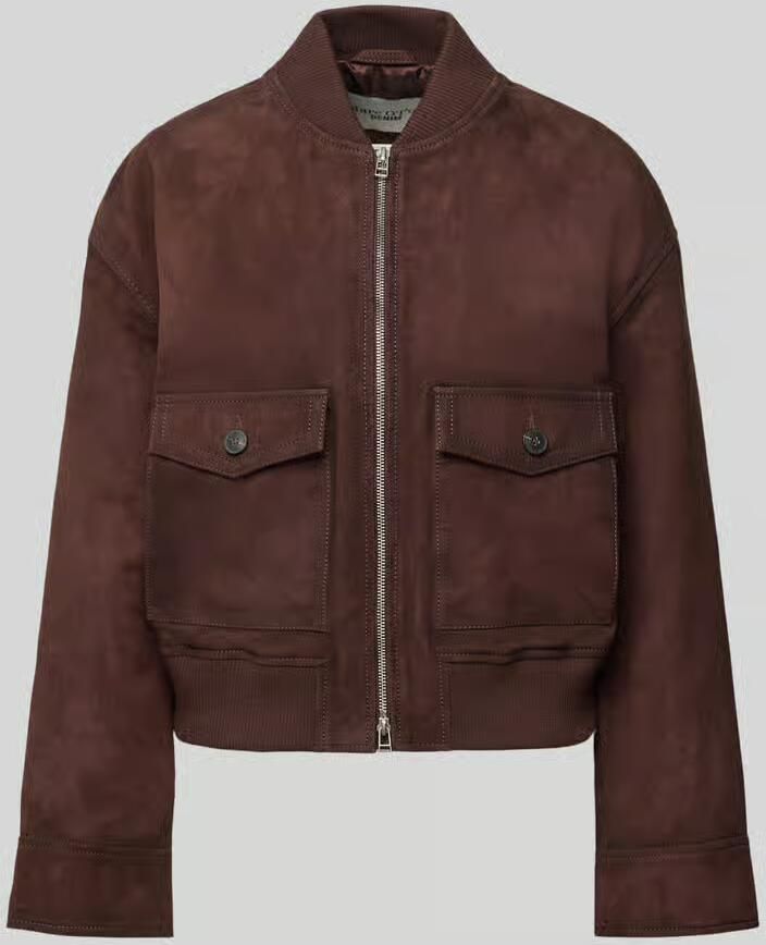 Marc O'Polo DENIM regular fit leer- kunstleren jack van echt geitenleer