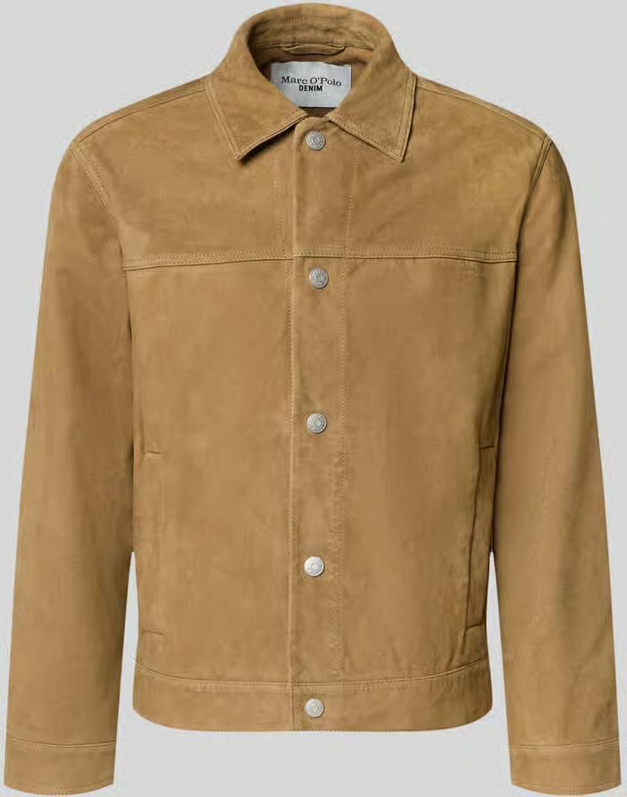 Marc O'Polo DENIM Regular fit leren jack van echt Chevreau-suède