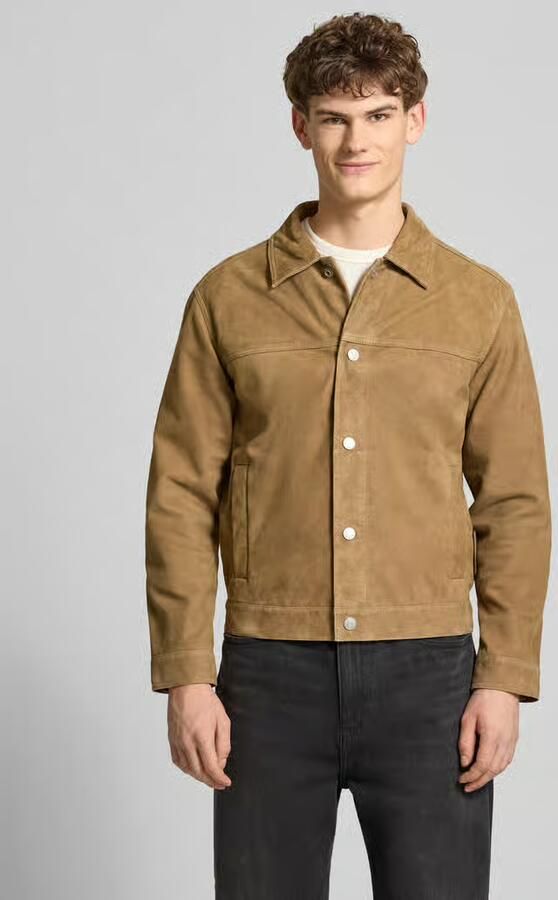 Marc O'Polo DENIM Regular fit leren jack van echt Chevreau-suède - Foto 3