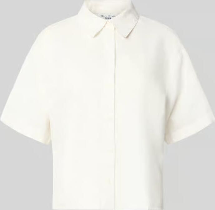 Marc O'Polo DENIM regular fit overhemdblouse van mix van katoen en linnen - Foto 2